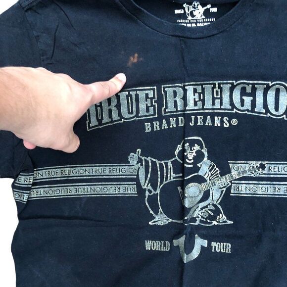 TRUE Religion T Shirt New Craft Short Sleeve Large Black - Picture 6 of 7